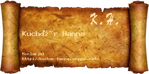 Kuchár Hanna névjegykártya